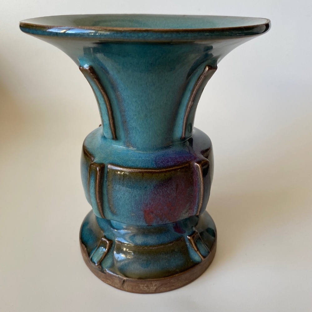 Vintage Chinese JUN Kiln Pottery Vase AS IS